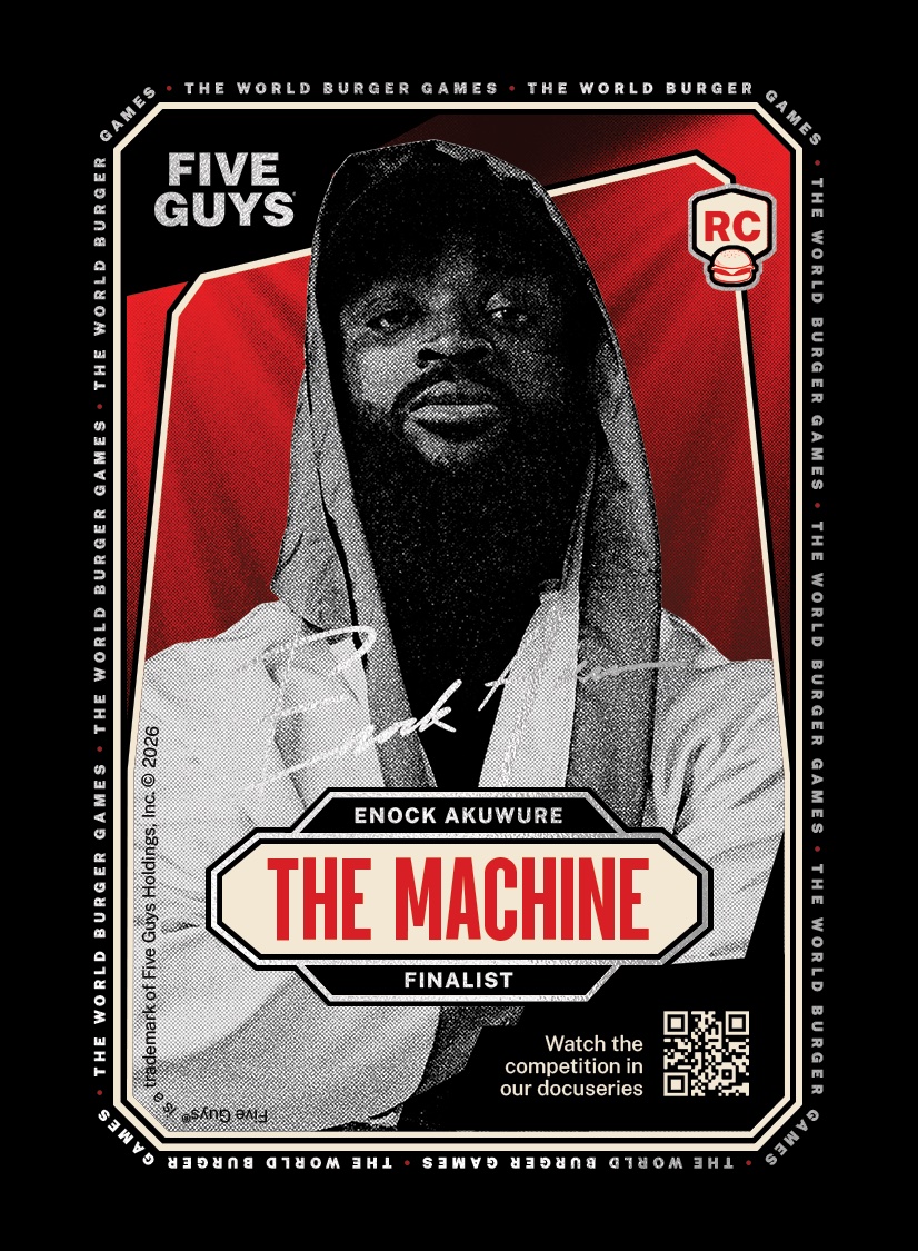 Enock Akuwure trading card, front