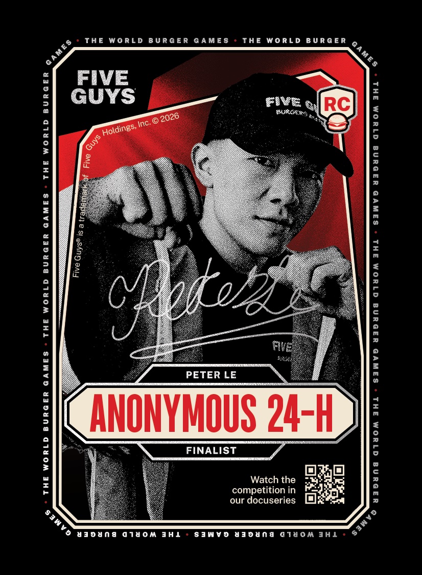 Peter Le trading card, front